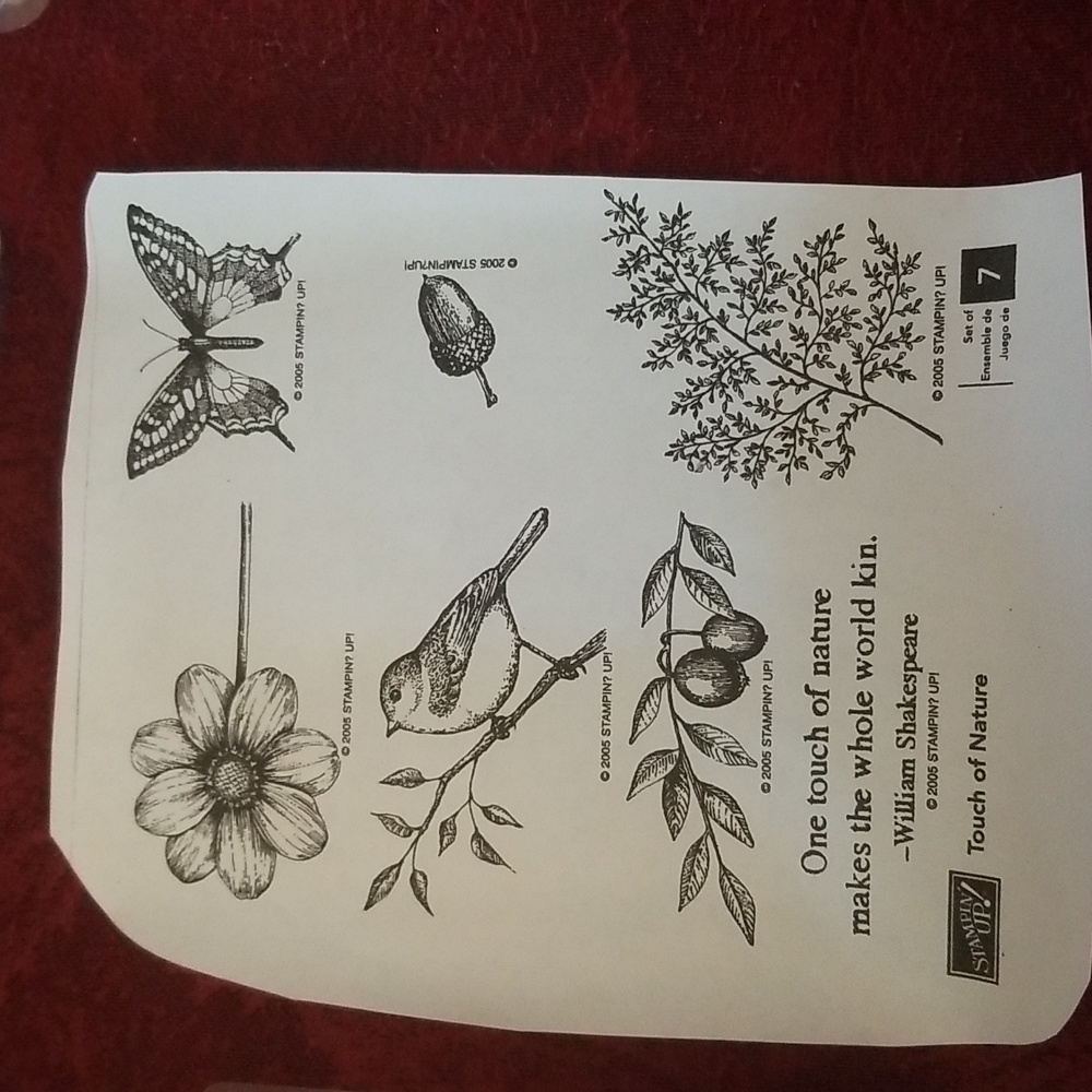 Stampin Up! Touch of Nature wooden stamp set.